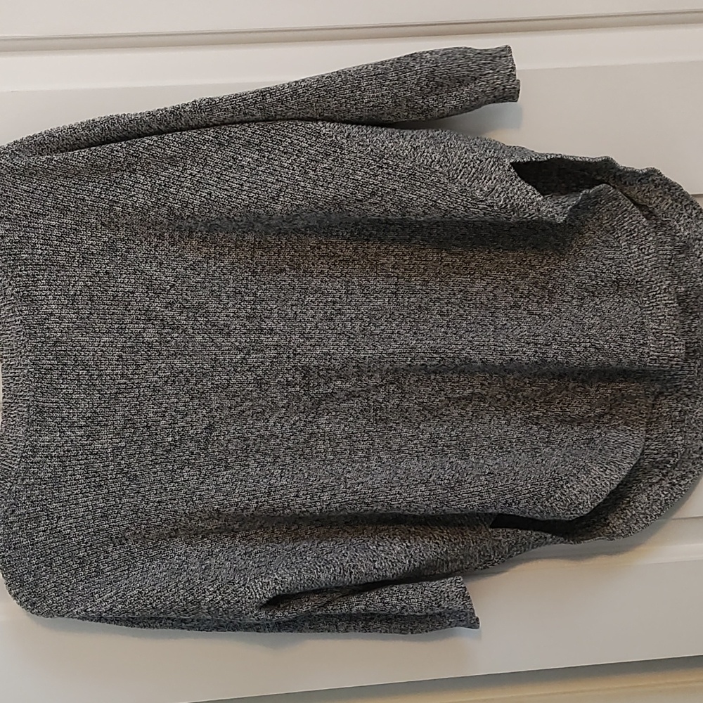 Express black, gray and white criss cross back sweater
